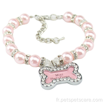 nouveau design bijou collier collier perle accessoires pour animaux de compagnie